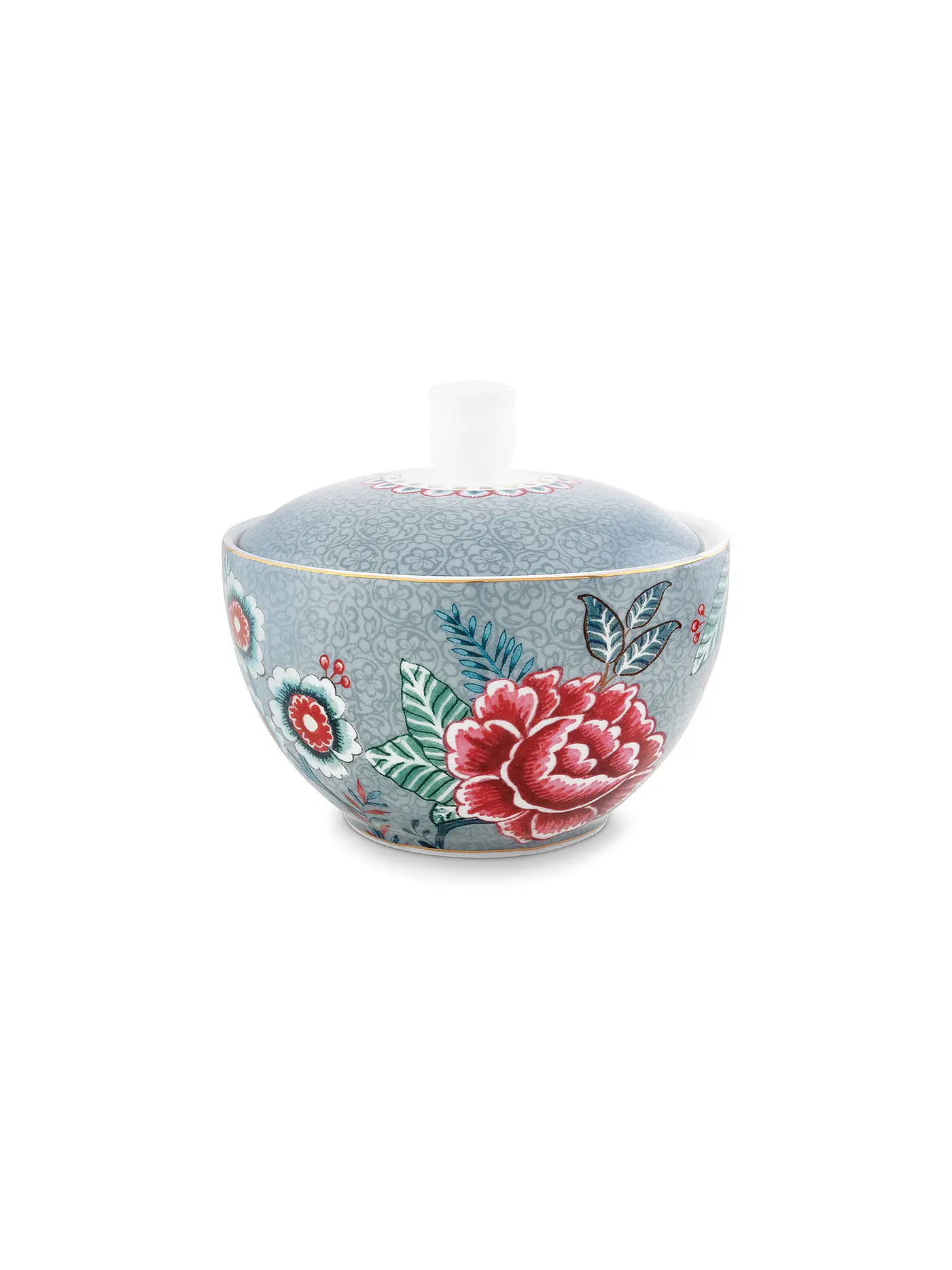 PIP STUDIO | Zuckerdose klein 300ml FLOWER FESTIVAL Light Blue | 